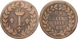 World Coins - France, Louis XVIII, Decime, 1815., Strasbourg, Bronze, , Gadoury:196d