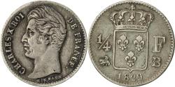 World Coins - Coin, France, Charles X, 1/4 Franc, 1829, Rouen, , Silver, KM:722.2