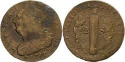 World Coins - France, Constitution, 2 Sols, 2 sols françois, 1792 / AN 4, Lille, 2éme sem.