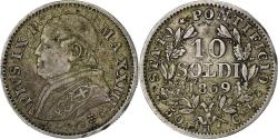 World Coins - ITALIAN STATES, 10 Soldi, 50 Centesimi, 1869, Roma, KM #1386.1, ,...