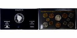 World Coins - France, Coffret 1 c. à 100 frs., 1983, MDP, série FDC,