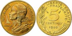 World Coins - France, 5 Centimes, Marianne, 1980, MDP, série FDC, Bronze-Aluminium,