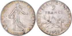 World Coins - Coin, France, Semeuse, 2 Francs, 1908, Paris, , Silver, KM:845.1