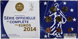 World Coins - France, Coffret 1c. à 2€, 2014, Monnaie de Paris, BU,