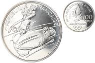World Coins - Coin, France, Albertville - Bobsledding, 100 Francs, 1990, ESSAI, , Silver
