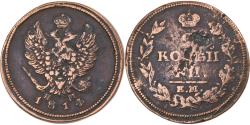 World Coins - Russia, Alexander I, 2 Kopeks, 1814, Izhora, Copper, , KM:118.3