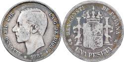 World Coins - Spain, Alfonso XII, Peseta, 1882, Silver, , KM:686