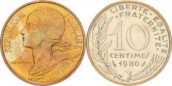 World Coins - France, 10 Centimes, Marianne, 1980, Paris, série FDC, Aluminum-Bronze
