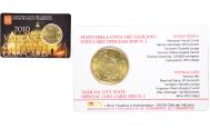 World Coins - VATICAN CITY, 50 Euro Cent, 2010, Rome, Coin card, , Brass