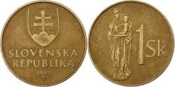 World Coins - Slovakia, Koruna, 1993, Bronze Plated Steel, , KM:12