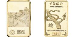 World Coins - China, Lingotin, Year of the Snake, Copper-Nickel Gilt,