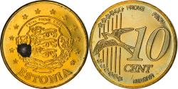 World Coins - Estonia, Fantasy euro patterns, 10 Euro Cent, 2004, Proof, , Brass