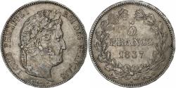 World Coins - France, 5 Francs, Louis-Philippe, 1837, Bordeaux, Silver,