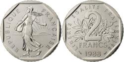 World Coins - France, 2 Francs, Semeuse, 1988, Paris, FDC, Nickel, , Gadoury:547
