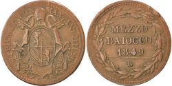 World Coins - Coin, ITALIAN STATES, PAPAL STATES, Pius IX, Mezzo (1/2) Baiocco, 1849, Roma