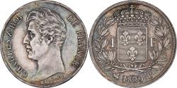 World Coins - France, Charles X, 1 Franc, 1829, Rouen, Silver,