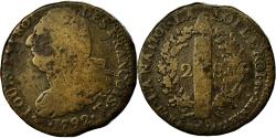 World Coins - Coin, France, Louis XVI, 2 Sols, 1792, Saumur, , Bronze, Gadoury:25