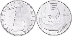 World Coins - Coin, Italy, 5 Lire, 1974, Rome, , Aluminum, KM:92