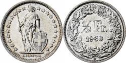 World Coins - Switzerland, 1/2 Franc, 1960, Bern, Silver, , KM:23