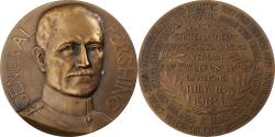 World Coins - France, Medal, Général Pershing, 1918, Bronze, Legastelois,