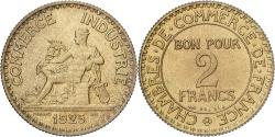World Coins - France, 2 Francs, Chambre de commerce, 1925, Paris, Cupro-Aluminium,