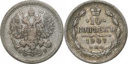 World Coins - Coin, Russia, Nicholas II, 10 Kopeks, 1907, St. Petersburg, , Silver