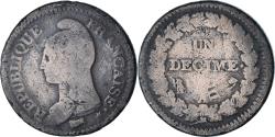 World Coins - France, Dupré, 1 Décime, An 5-6, Paris, Surfrappe du 2 Décimes,