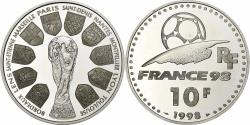 World Coins - France, 10 Francs, Coupe du monde 98, 1998, Monnaie de Paris, BE, Silver
