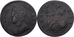 World Coins - United Kingdom, George II, 1/2 Penny, 1742, London, Copper,