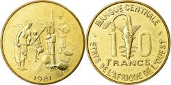 World Coins - Coin, West African States, 10 Francs, 1981, , Brass, KM:E12