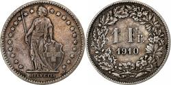 World Coins - Switzerland, Franc, Helvetia, 1910, Bern, Silver, , KM:29a