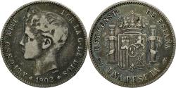 World Coins - Coin, Spain, Alfonso XIII, Peseta, 1902, Valencia, , Silver, KM:706