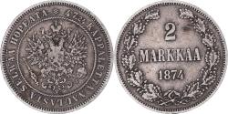 World Coins - Coin, Finland, Alexander II, 2 Markkaa, 1874, Helsinki, , Silver