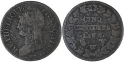 World Coins - Coin, France, Dupré, 5 Centimes, AN 8 (1799-1800), Lille, , Bronze