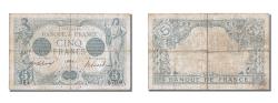 World Coins - Banknote, France, 5 Francs, 5 F 1912-1917 ''Bleu'', 1915, 1915-08-06, EF(40-45)