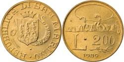 World Coins - Coin, San Marino, 200 Lire, 1989, Rome, , Aluminum-Bronze, KM:238