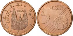 World Coins - Spain, 5 Euro Cent, 2005, Madrid, Copper Plated Steel,