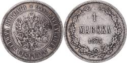 World Coins - Coin, Finland, Alexander II, Markka, 1874, Helsinki, , Silver, KM:3.2