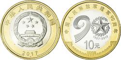 World Coins - Coin, China, 90th Anniversary - People's Liberation Army, 10 Yüan, 2017