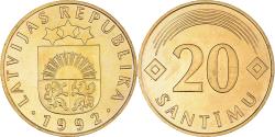 World Coins - Coin, Latvia, 20 Santimu, 1992, , Nickel-brass, KM:22.1