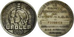 World Coins - France, Medal, UFOLEP, Ligue Française de l'Enseignement, Silvered bronze