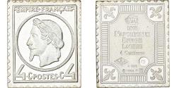 World Coins - France, Medal, Timbre, Napoléon III, Effigie Laurée, 4 Centimes, 1982, Silver