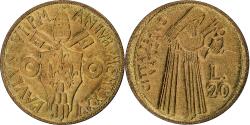 World Coins - Vatican, Paul VI, 20 Lire, Holy Year, 1975, Rome, BU, Aluminum-Bronze,