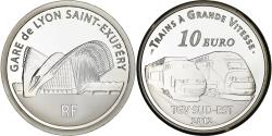 World Coins - France, 10 Euro, gare de Lyon Saint-Exupéry TGV, Proof, 2012, Monnaie de Paris
