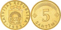 World Coins - Coin, Latvia, 5 Santimi, 1992, , Nickel-brass, KM:16