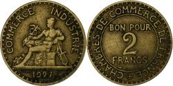World Coins - France, 2 Francs, Chambre de commerce, 1927, Paris, Cupro-Aluminium,