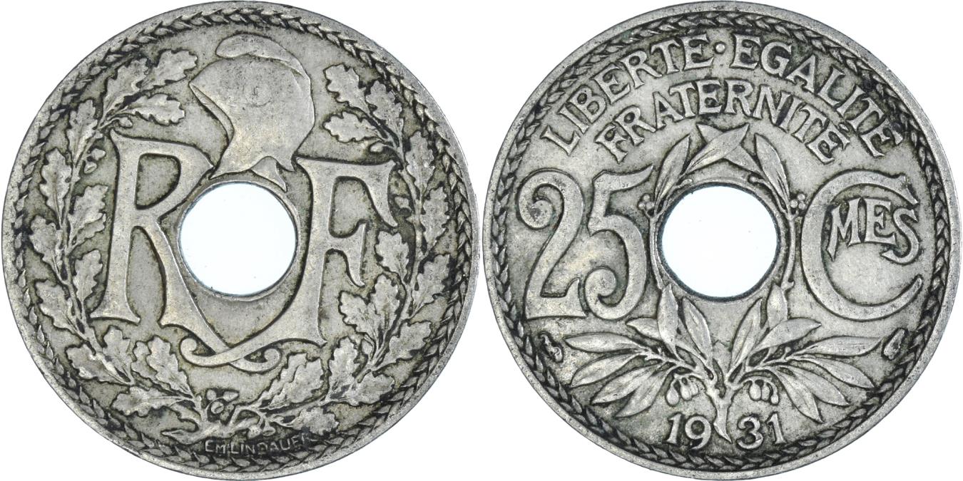 Coin, France, 25 Centimes, 1931 | European Coins