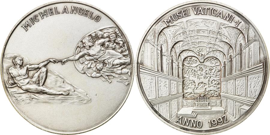 ヴァチカン美術館　銀メダル　Michelangelo Vatican, Medal, Musei Vaticani, Michelangelo, Arts & Culture
