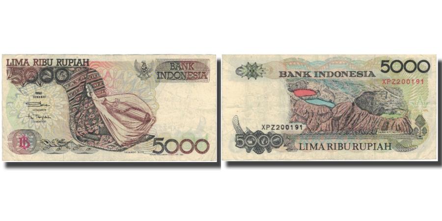 Banknote Indonesia 5000 Rupiah 1992 1995 Km 130d Ef 40 45