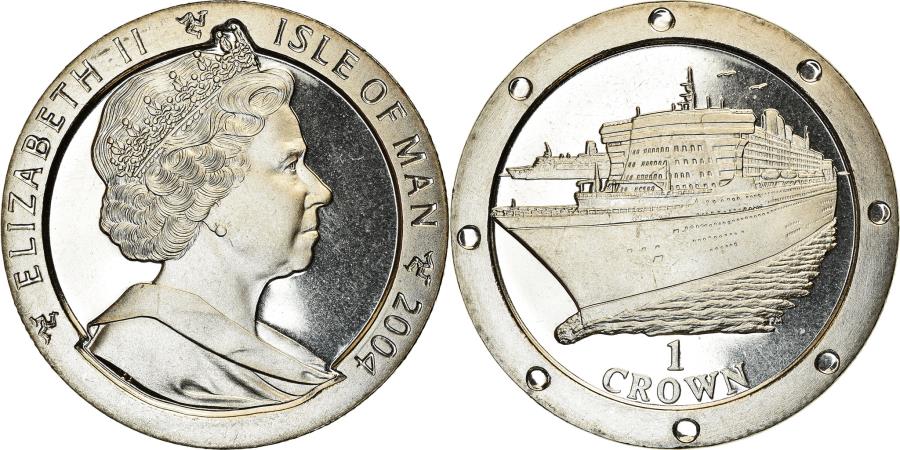 Coin, Isle of Man, Elizabeth II, Crown, 2004, Pobjoy Mint, Queen